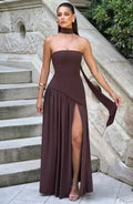 Robe longue bustier fendue Celestine