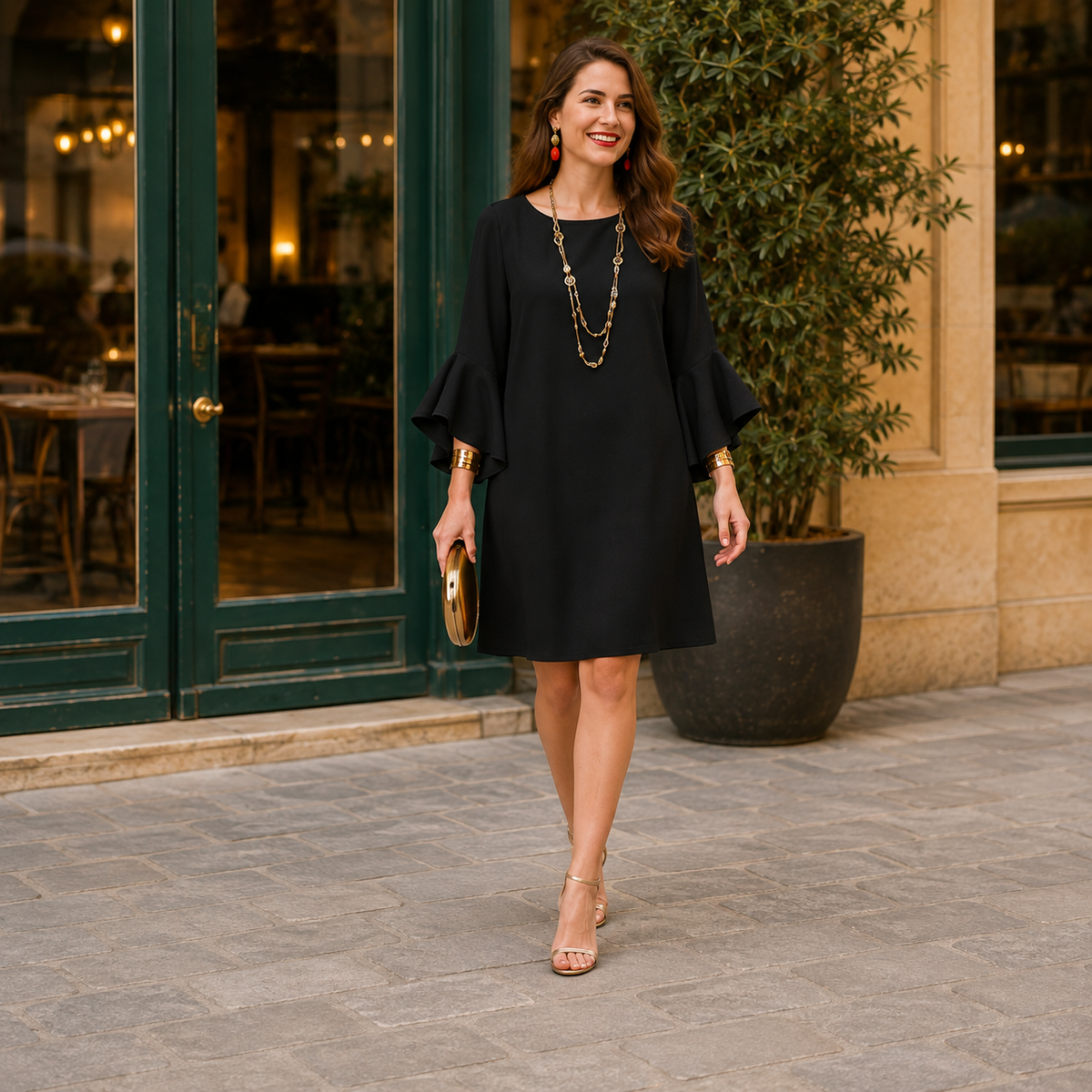 Robe d'été à manches volantées
