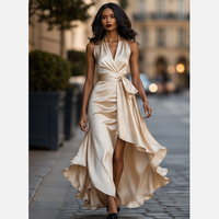 Robe mini à volants décolletée