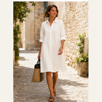 Robe chemise midi décontractée
