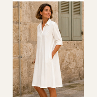 Robe chemise midi décontractée