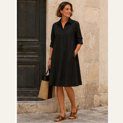 Robe chemise midi décontractée