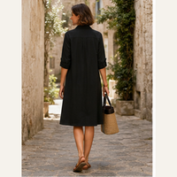 Robe chemise midi décontractée