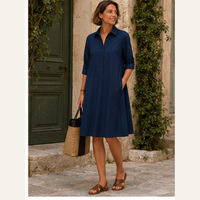 Robe chemise midi décontractée