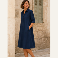 Robe chemise midi décontractée