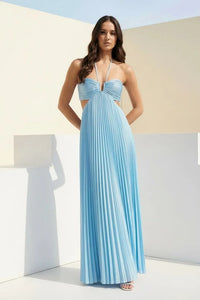 Robe longue plissée bustier Celestia