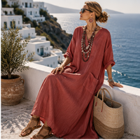 Robe longue Seraphine avec finitions contrastées