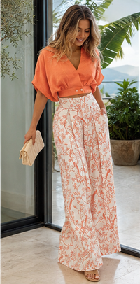 Two-piece printed pants set