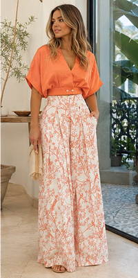 Two-piece printed pants set