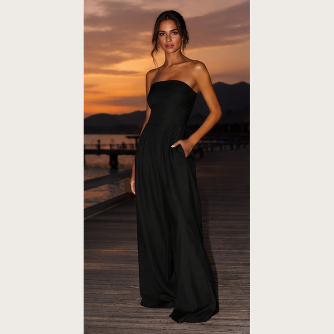 Viola fluid strapless jumpsuit