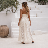 Crochet lace bridal jumpsuit