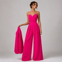 Draped wide-leg jumpsuit