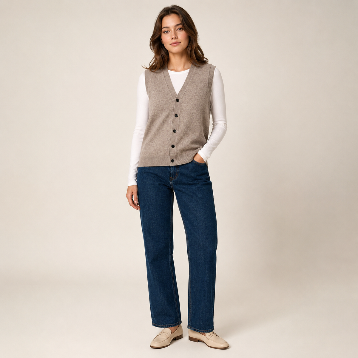 Gilet en maille croisée