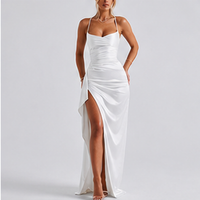 Capucine long heart-neck dress