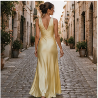 Backless satin maxi dress