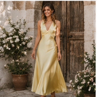 Backless satin maxi dress