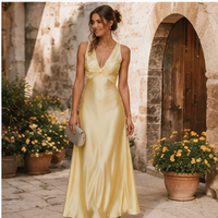 Backless satin maxi dress