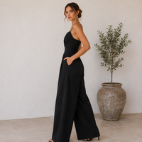 Draped wide-leg jumpsuit